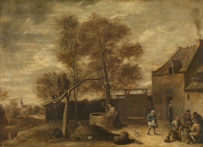 Op het boerenerf door David Teniers the Younger